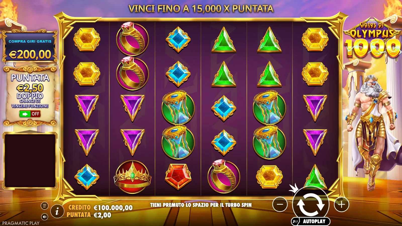 Gates of Olympus 1000 nella demo ufficiale